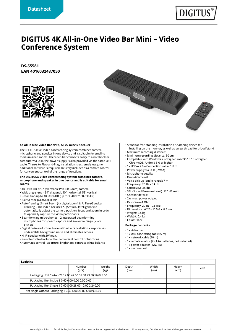 Imagen de la primera página del manual del dispositivo DS-55581