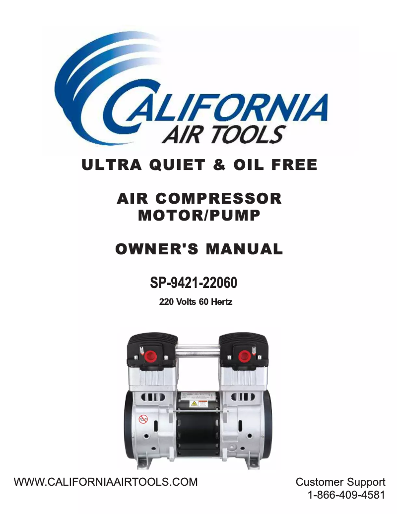 Página 1 del manual Manual de usuario California Air Tools SP-9421-22060