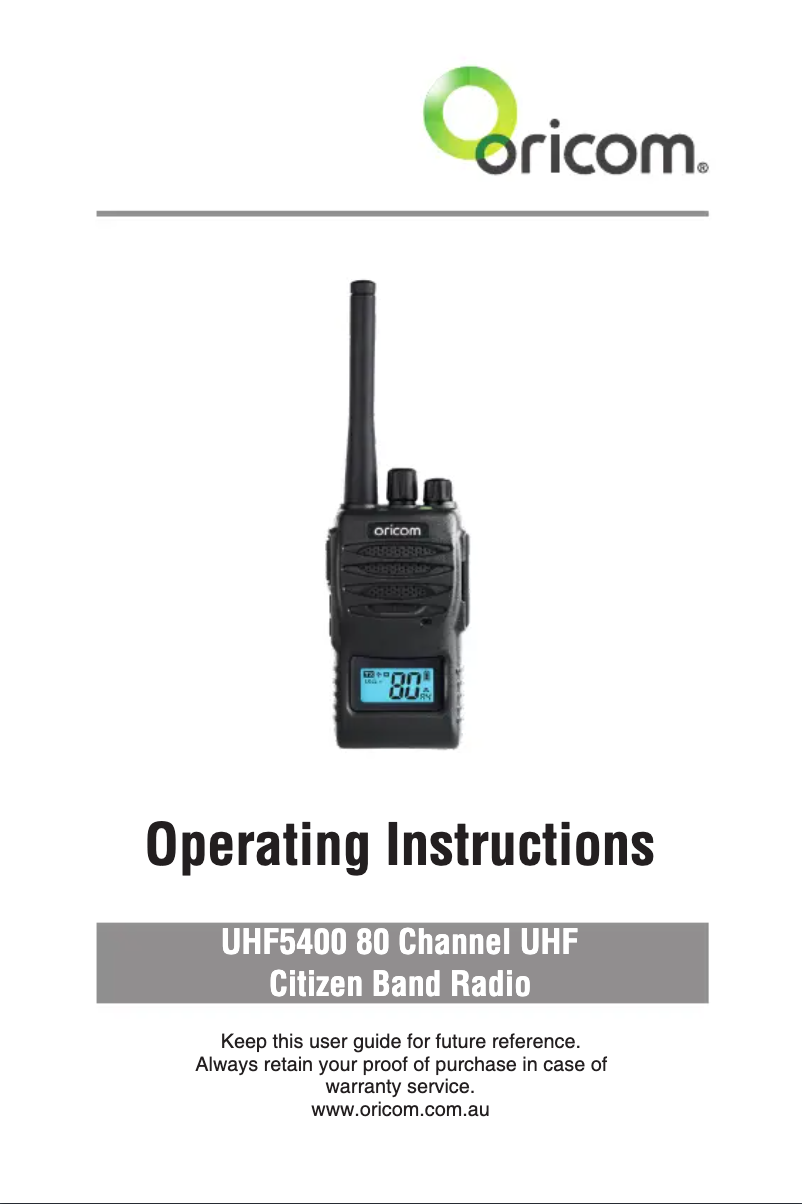 Página nº 1 - Manual de usuario Oricom UHF54005