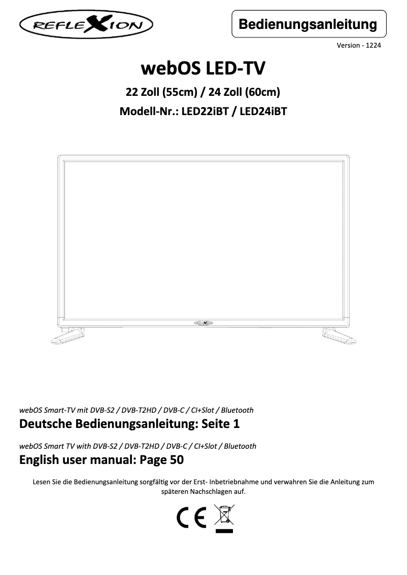 Imagen de la primera página del manual del dispositivo LED24IBT