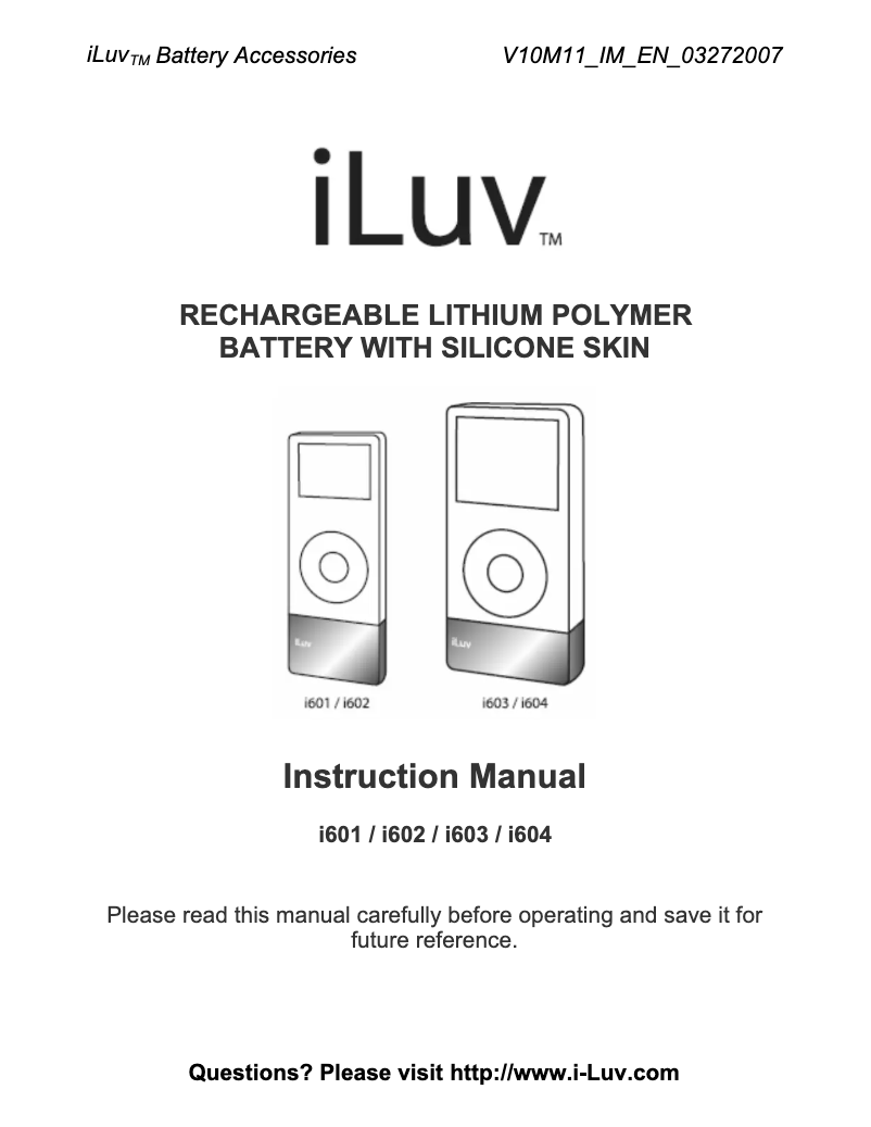 Imagen de la primera página del manual del dispositivo i602