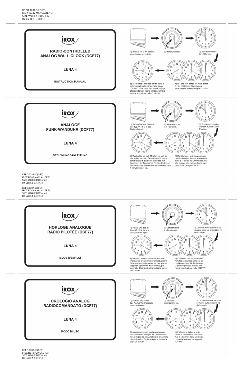 Página 1 del manual Manual de usuario Irox Luna 4