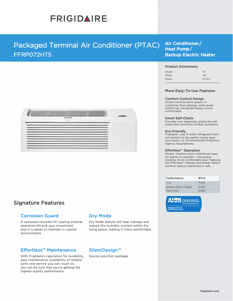 Imagen de la primera página del manual del dispositivo FFRP072HT3