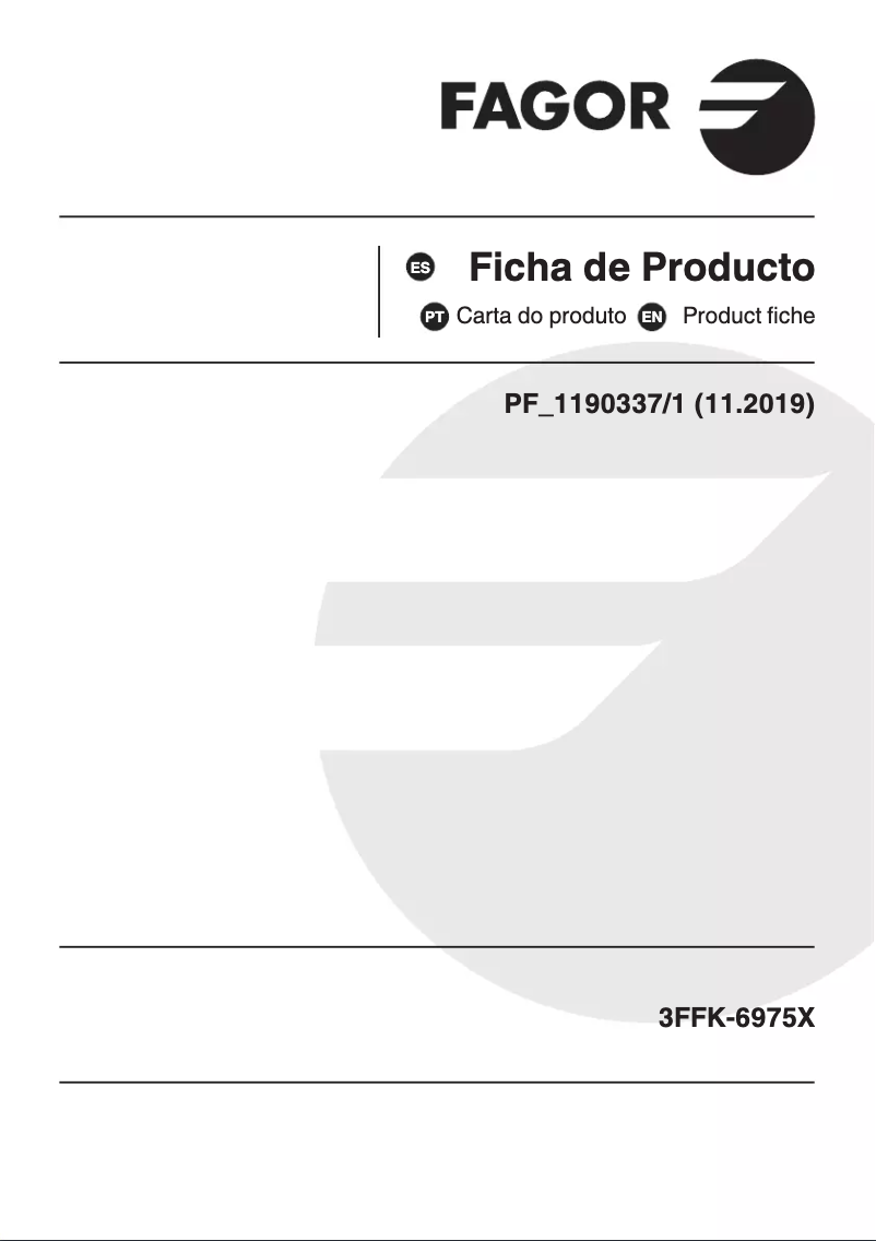 Página 1 del manual Ficha técnica Fagor 3FFK-6975X