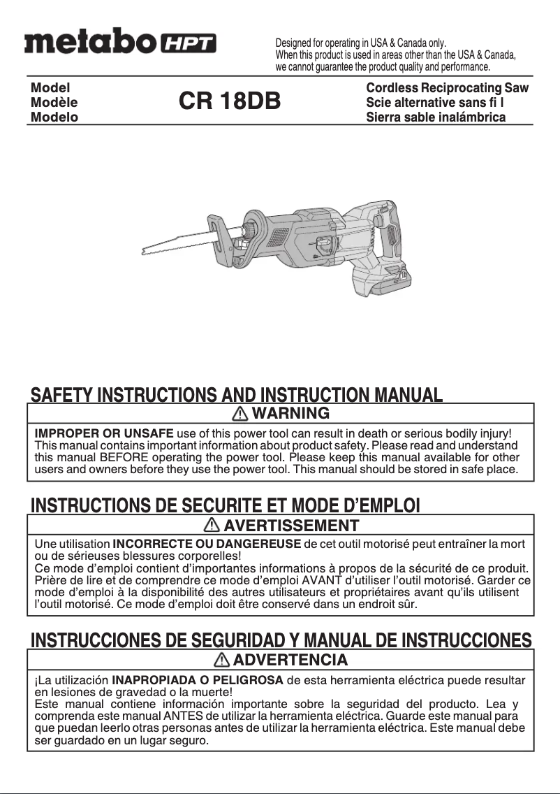 Página 1 del manual Manual de usuario HiKOKI CR18DB