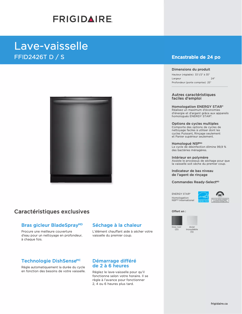 Imagen de la primera página del manual del dispositivo FFID2426TB