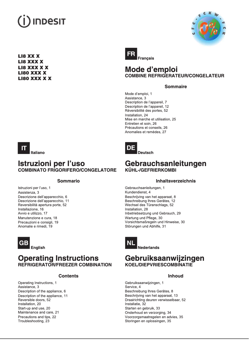 Imagen de la primera página del manual del dispositivo LI8 FF2 W