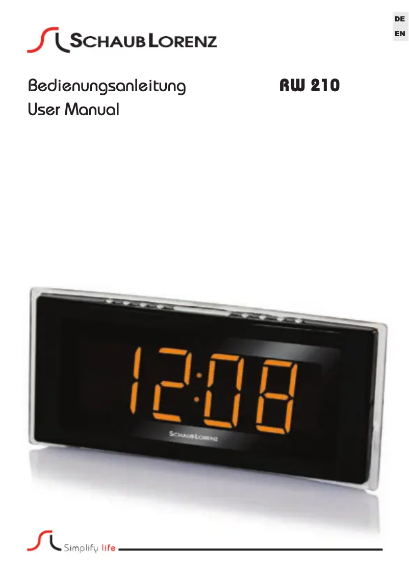 Página 1 del manual Manual de usuario Schaub Lorenz RW210