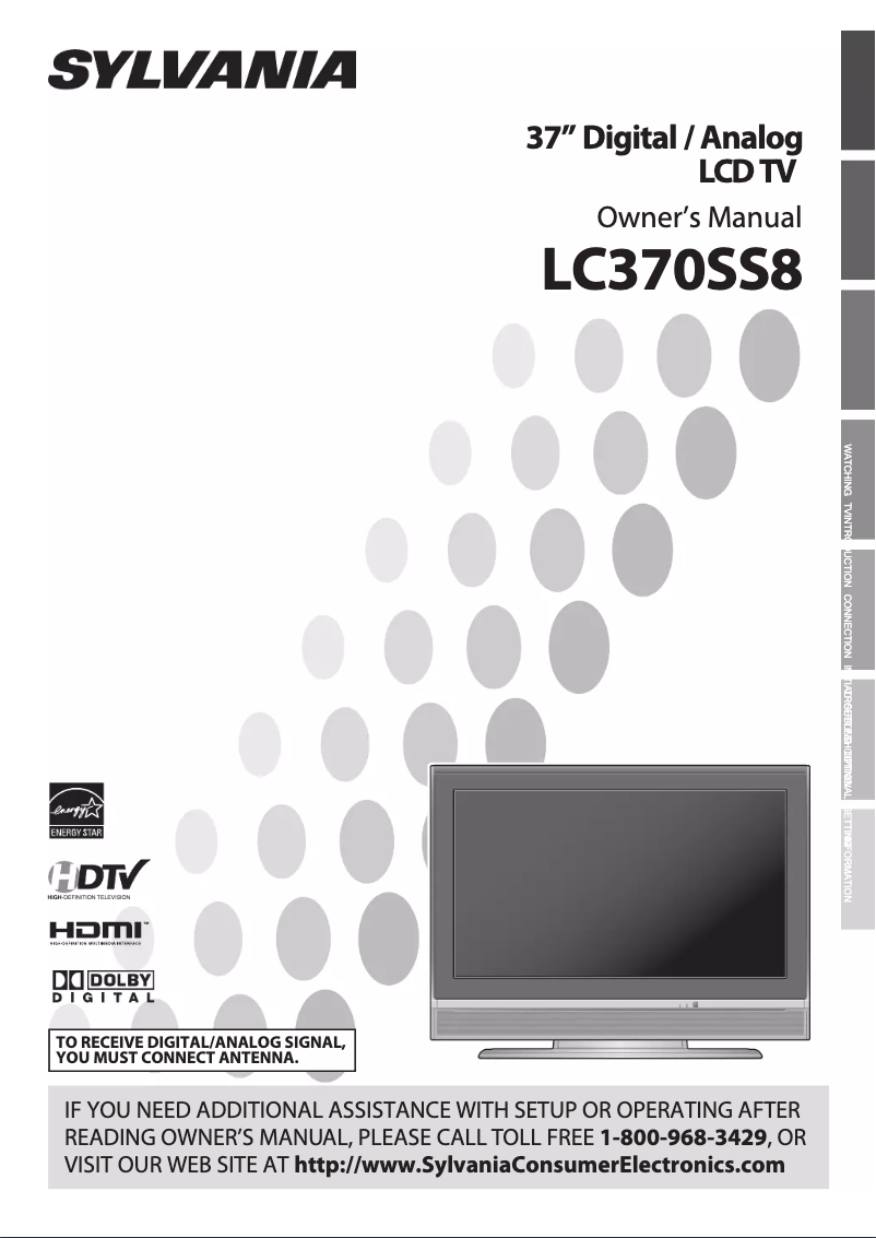 Imagen de la primera página del manual del dispositivo LC370SS8