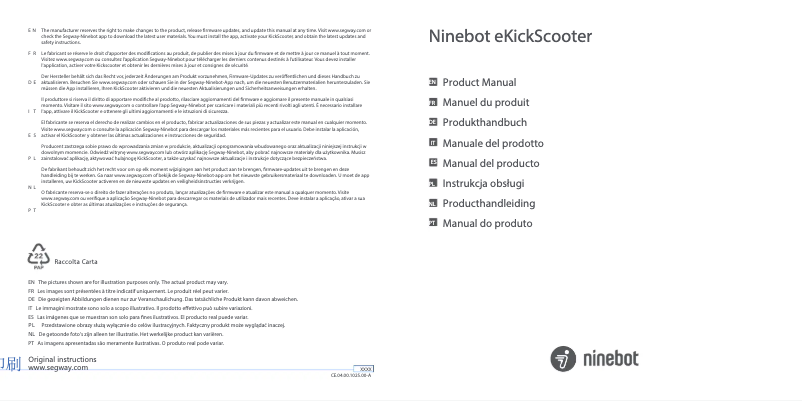 Página nº 1 - Manual de usuario Segway Ninebot eKickScooter E2 D II