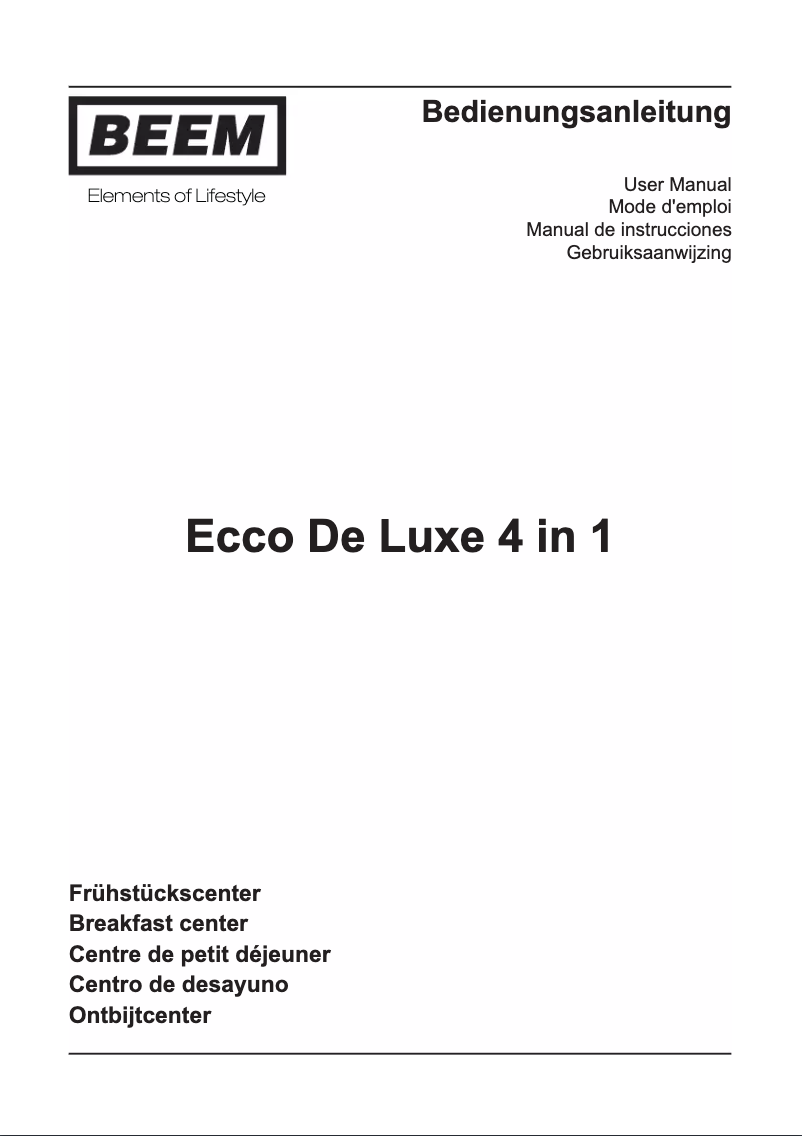 Página nº 1 - Manual de usuario BEEM Ecco De Luxe 4 in 1
