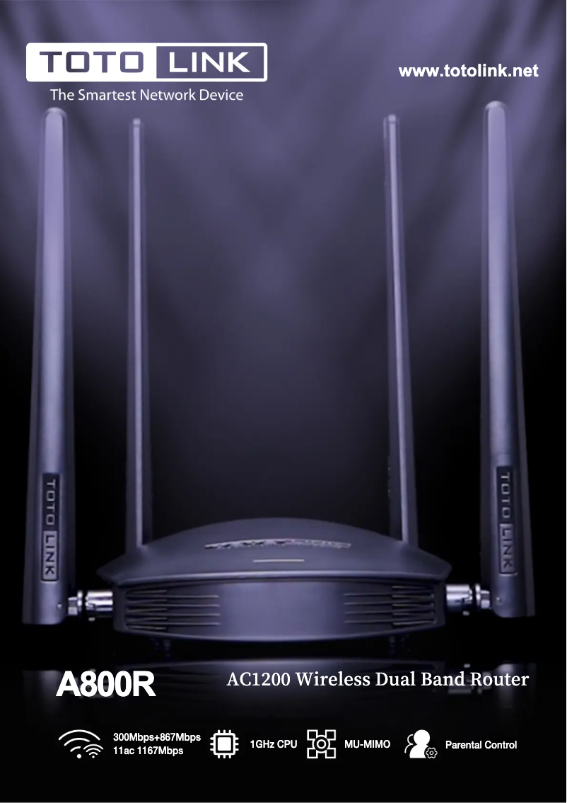 Imagen de la primera página del manual del dispositivo A800R