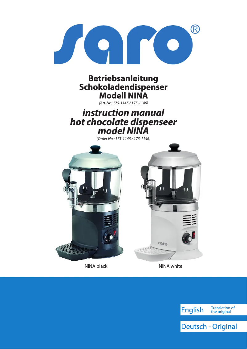 Página 1 del manual Manual de usuario Saro Nina