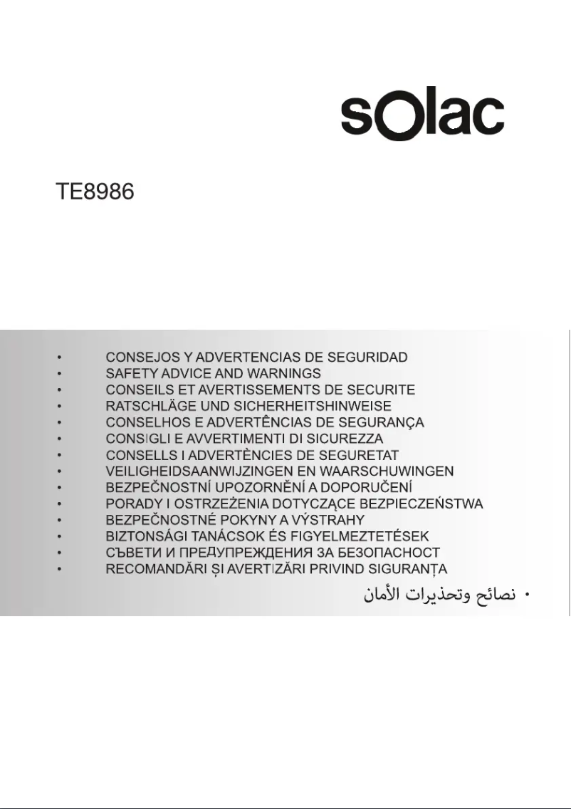 Página 1 del manual Instrucciones de seguridad Solac Tromsø TE8986