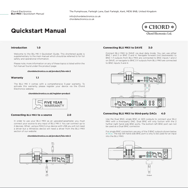 Imagen de la primera página del manual del dispositivo Blu