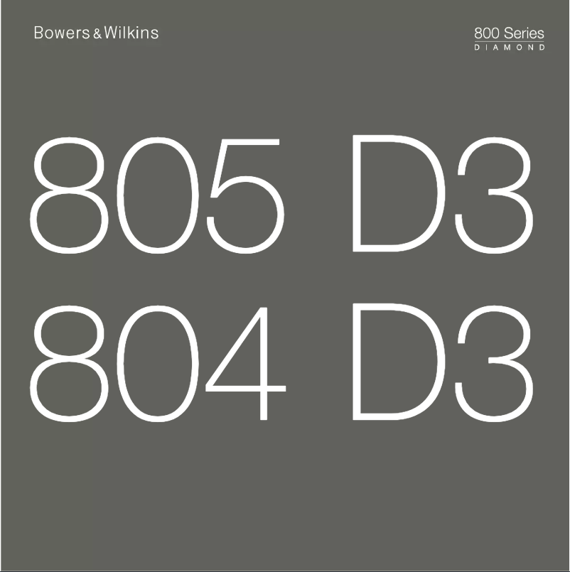 Página 1 del manual Manual de instrucciones Bowers & Wilkins 805 D3