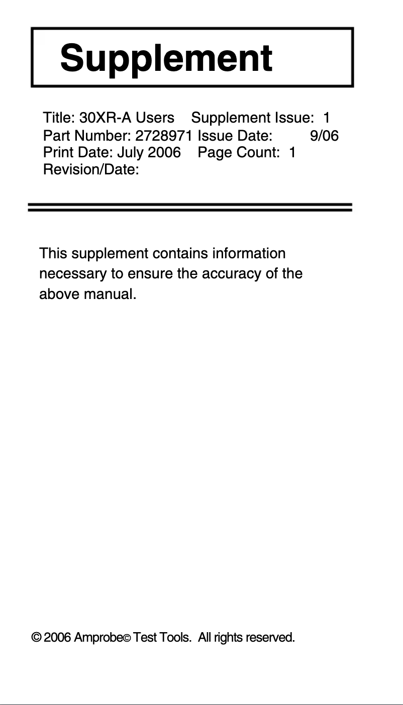 Imagen de la primera página del manual del dispositivo 30XR-A