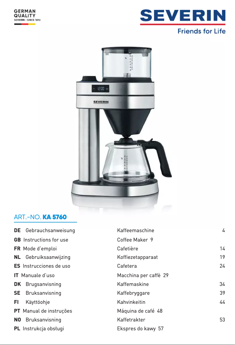 Imagen de la primera página del manual del dispositivo KA 5760