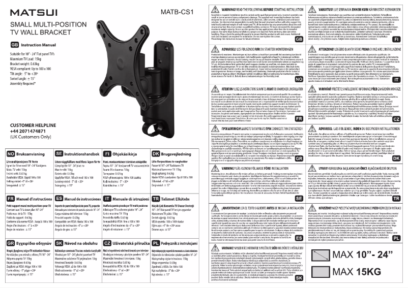 Imagen de la primera página del manual del dispositivo MATB-CS1