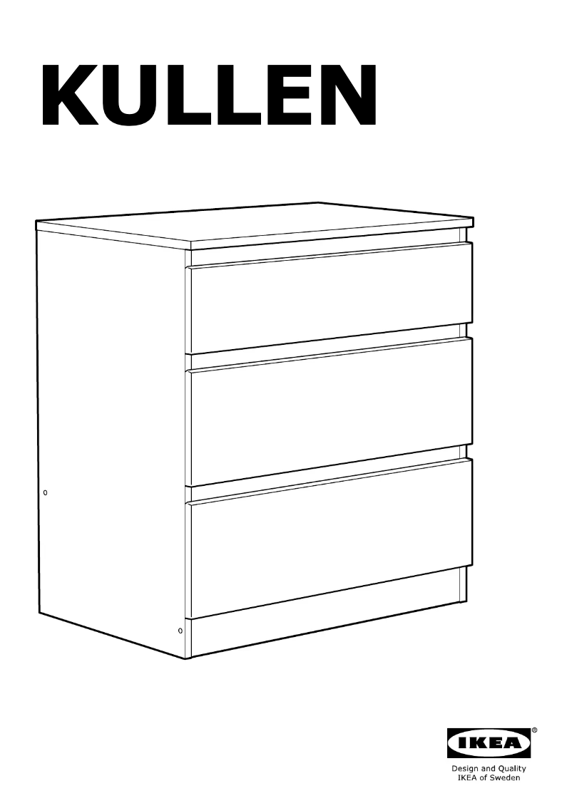 Imagen de la primera página del manual del dispositivo KULLEN (3 drawers)