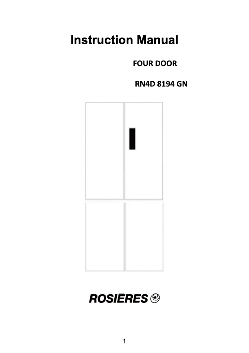 Página 1 del manual Manual de usuario Rosieres RN4D 8194 GN
