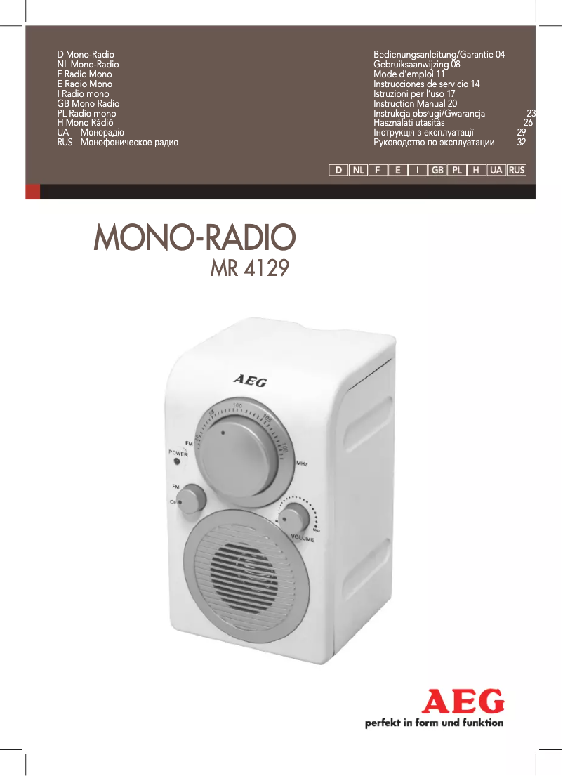 Imagen de la primera página del manual del dispositivo MR 4129