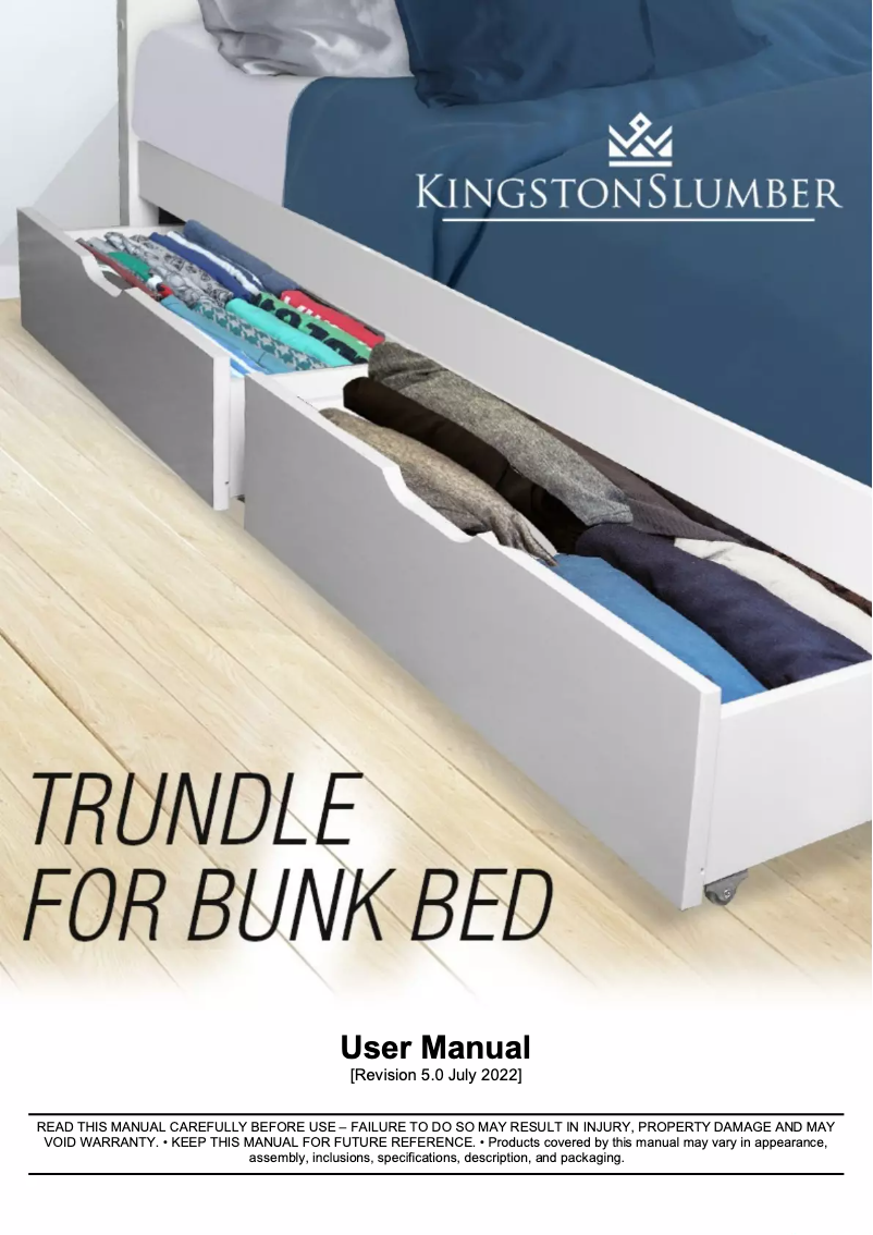 Página 1 del manual Manual de usuario Kingston Slumber FURBBDKNGATDW