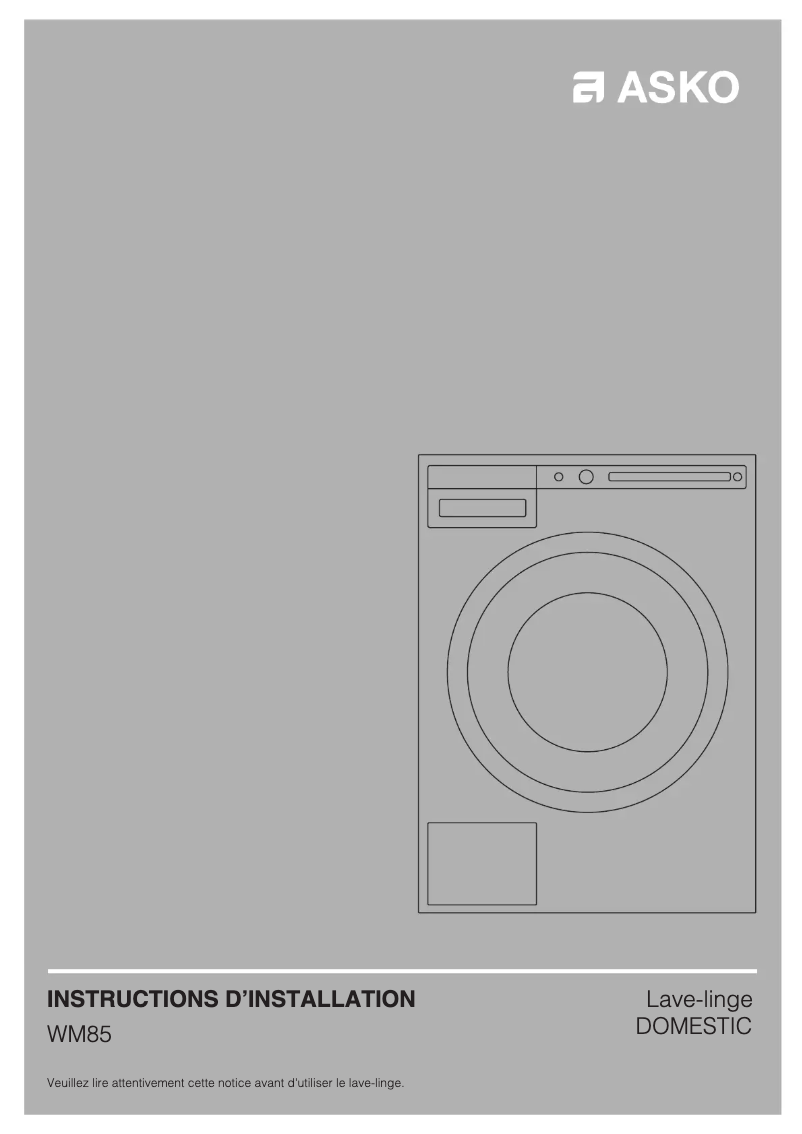 Página 1 del manual Guía de instalación Asko W4114CT