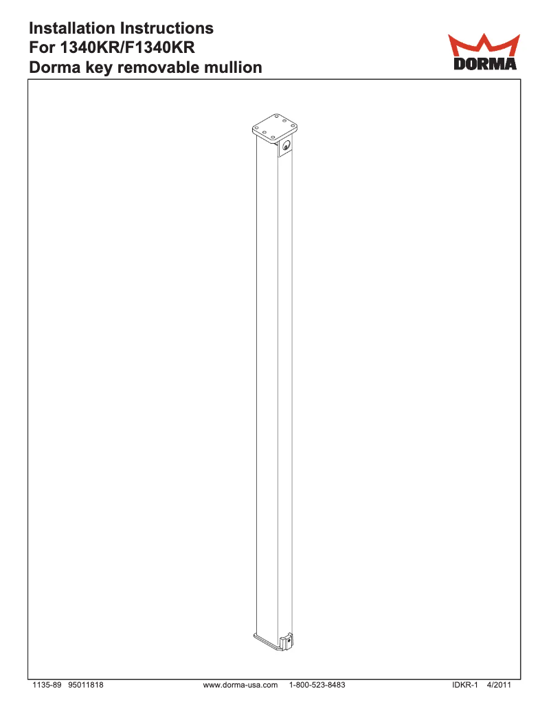 Imagen de la primera página del manual del dispositivo Mullions