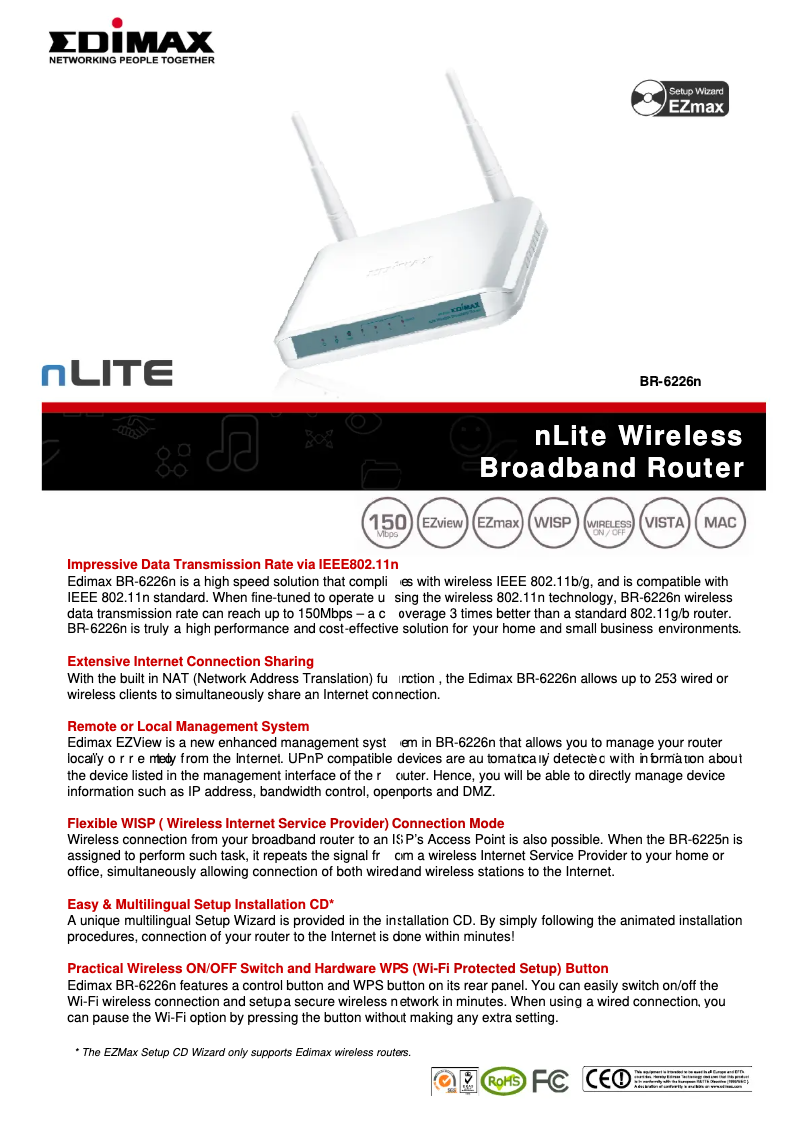 Imagen de la primera página del manual del dispositivo BR-6226n