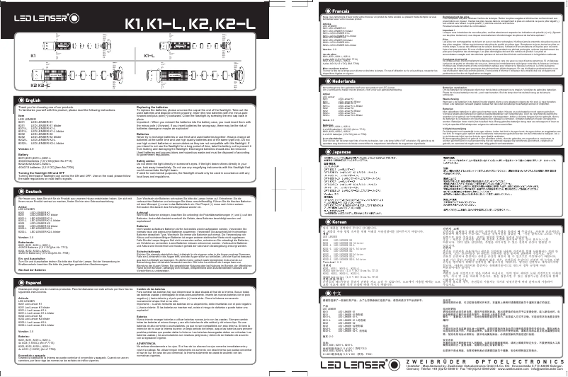 Página 1 del manual Manual de usuario Ledlenser K2