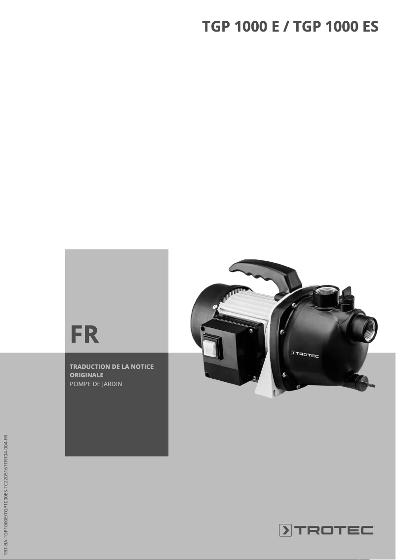 Imagen de la primera página del manual del dispositivo TGP 1000 E