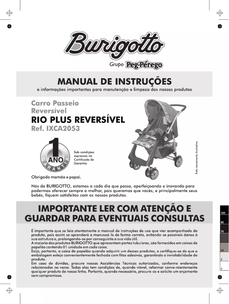 Página 1 del manual Manual de usuario Burigotto Rio Plus Reversivel