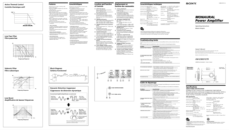 Imagen de la primera página del manual del dispositivo XM-D9001GTR