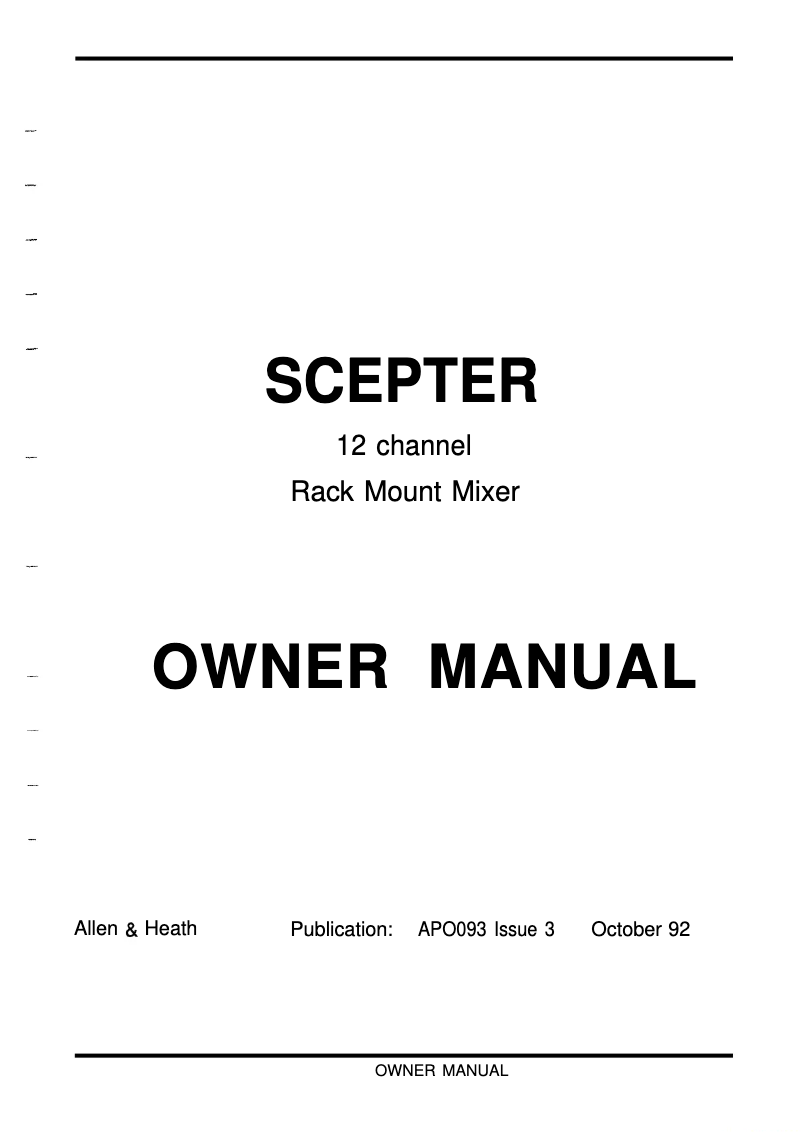 Imagen de la primera página del manual del dispositivo Scepter