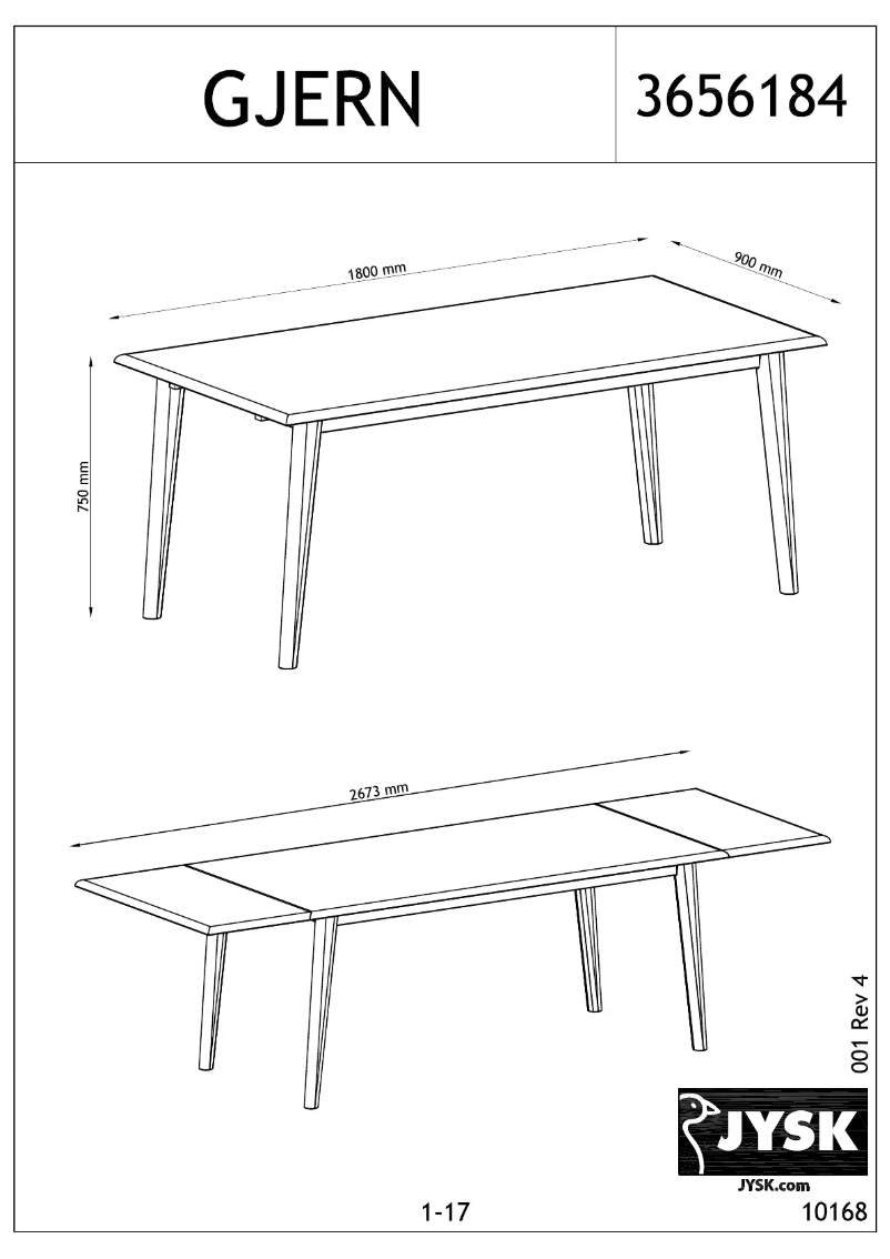 Imagen de la primera página del manual del dispositivo Gjern (90x180/270x75)