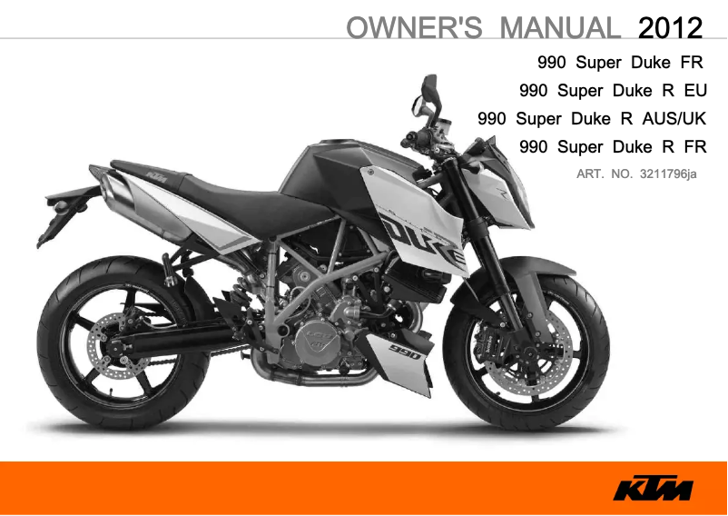 Página 1 del manual Manual de usuario KTM 990 Super Duke R (2012)