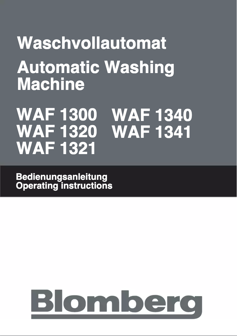 Página 1 del manual Manual de usuario Blomberg WAF1320A