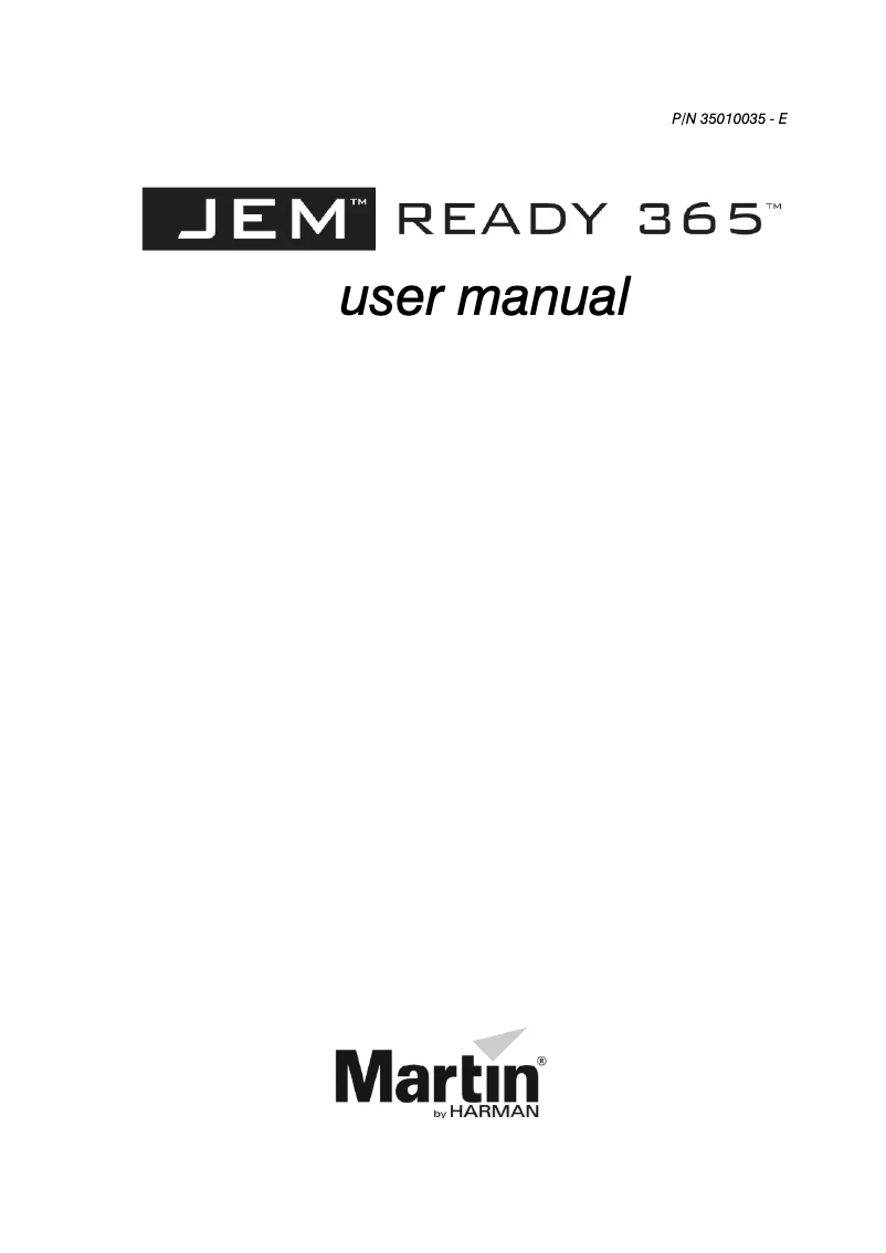 Página 1 del manual Manual de usuario Martin JEM Ready 365