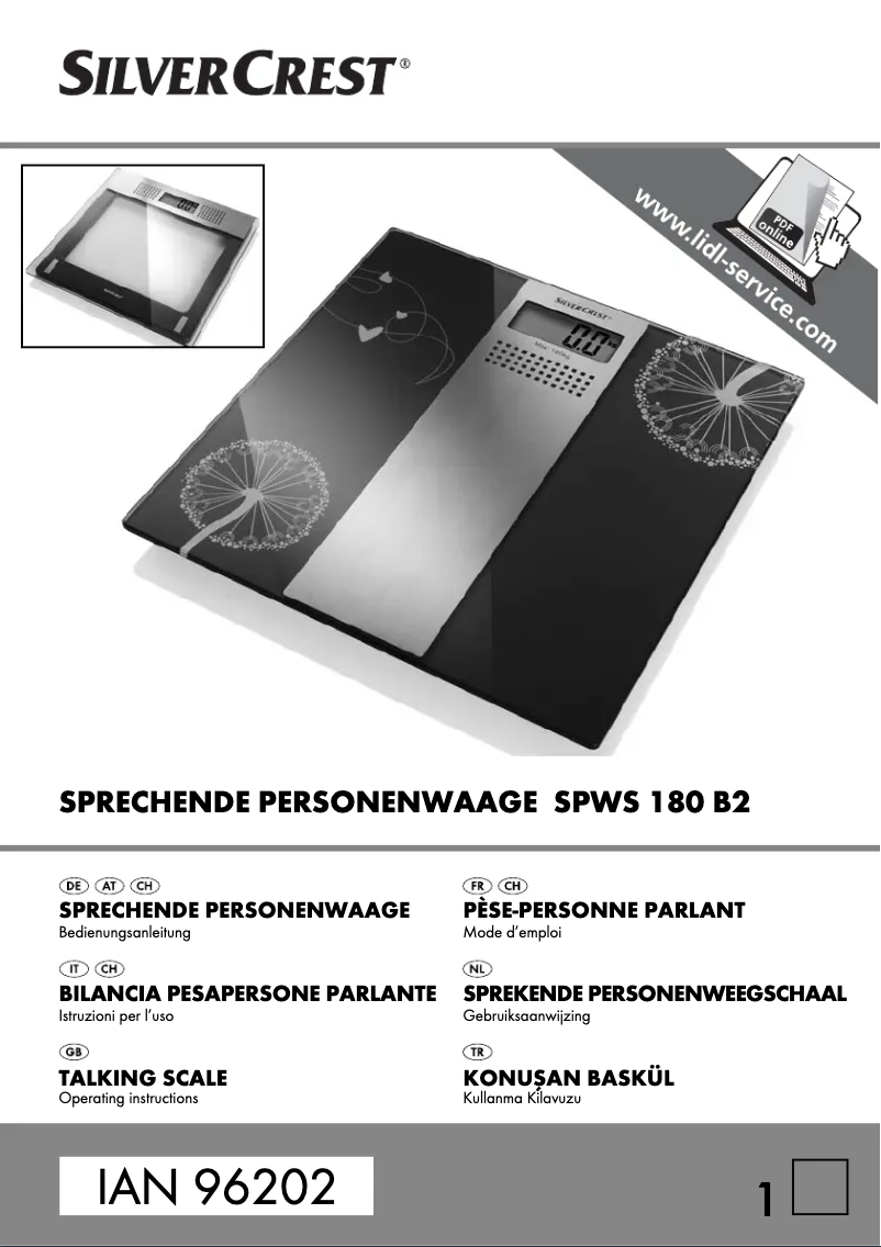 Página 1 del manual Manual de usuario SilverCrest SPWS 180 B2