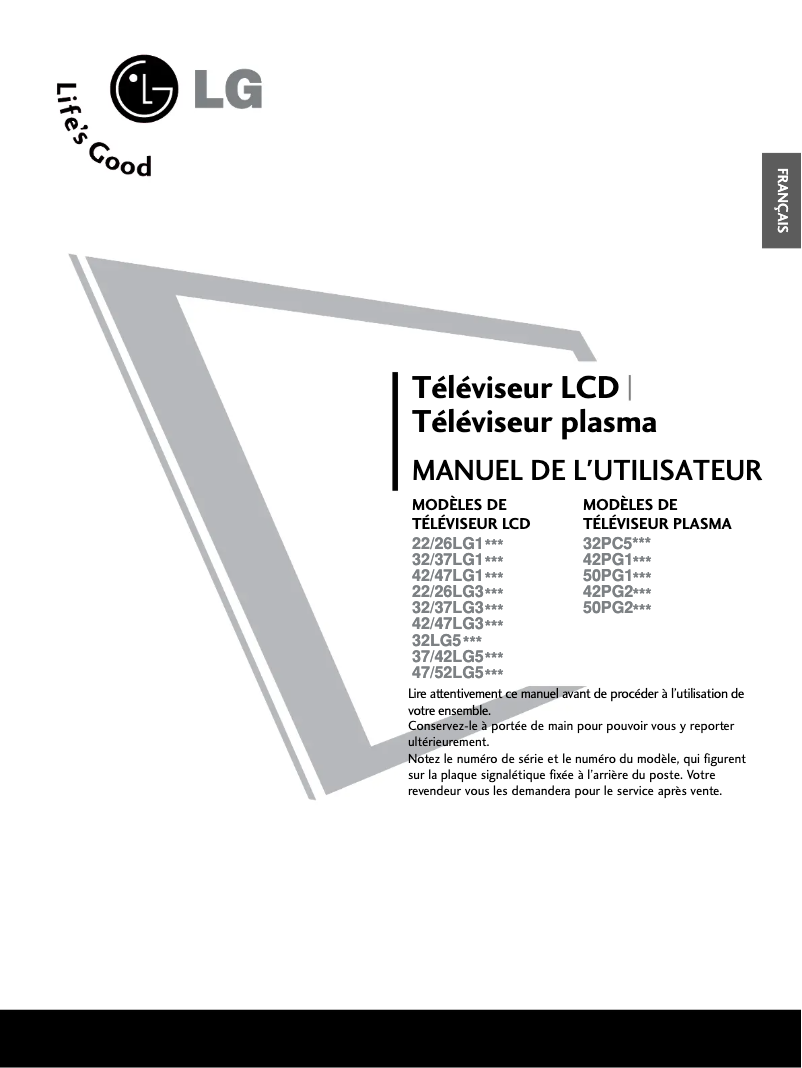 Imagen de la primera página del manual del dispositivo 32LG10R