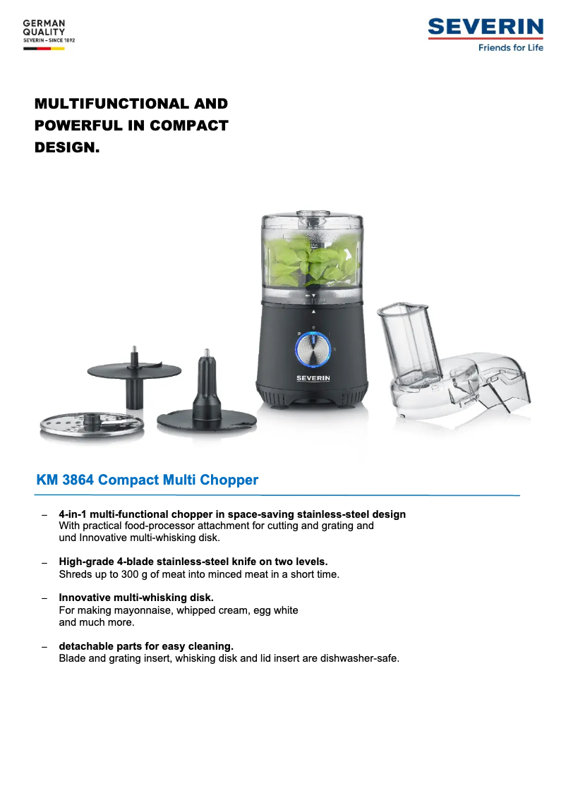 Página 1 del manual Ficha técnica Severin KM 3864