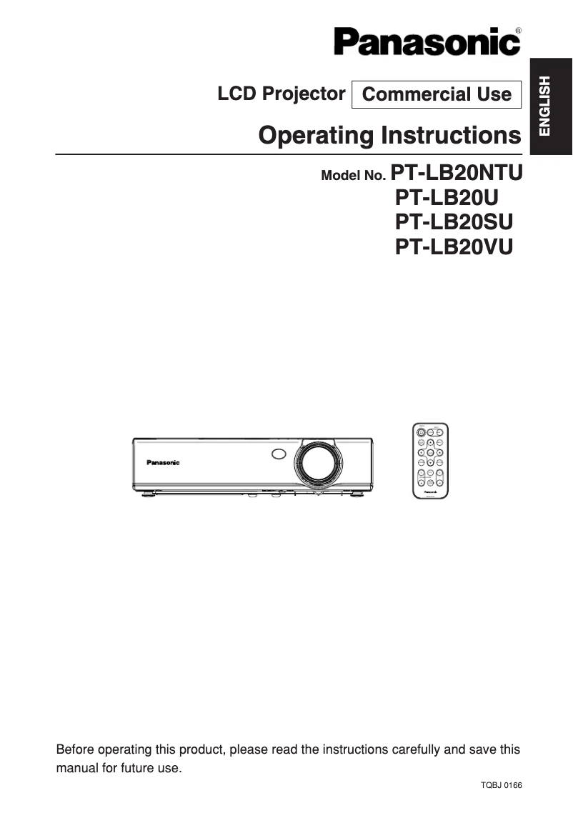 Página 1 del manual Manual de usuario Panasonic PT-LB20NTU