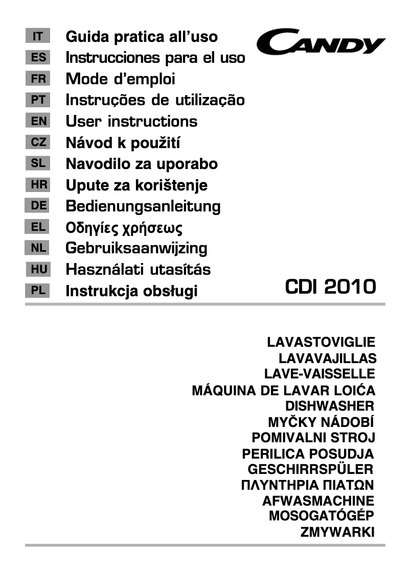 Página 1 del manual Manual de usuario Candy CDI 2010/E-S