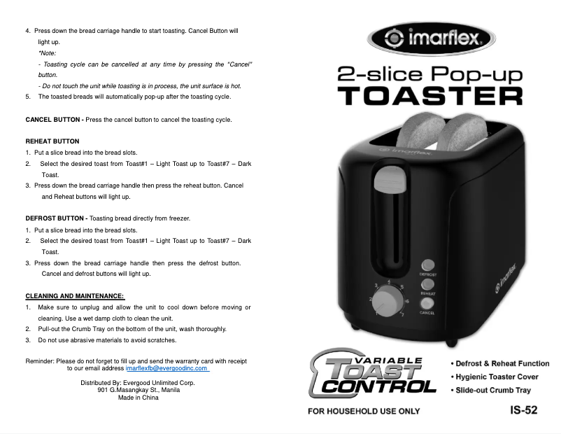 Página 1 del manual Manual de usuario Imarflex IS-52