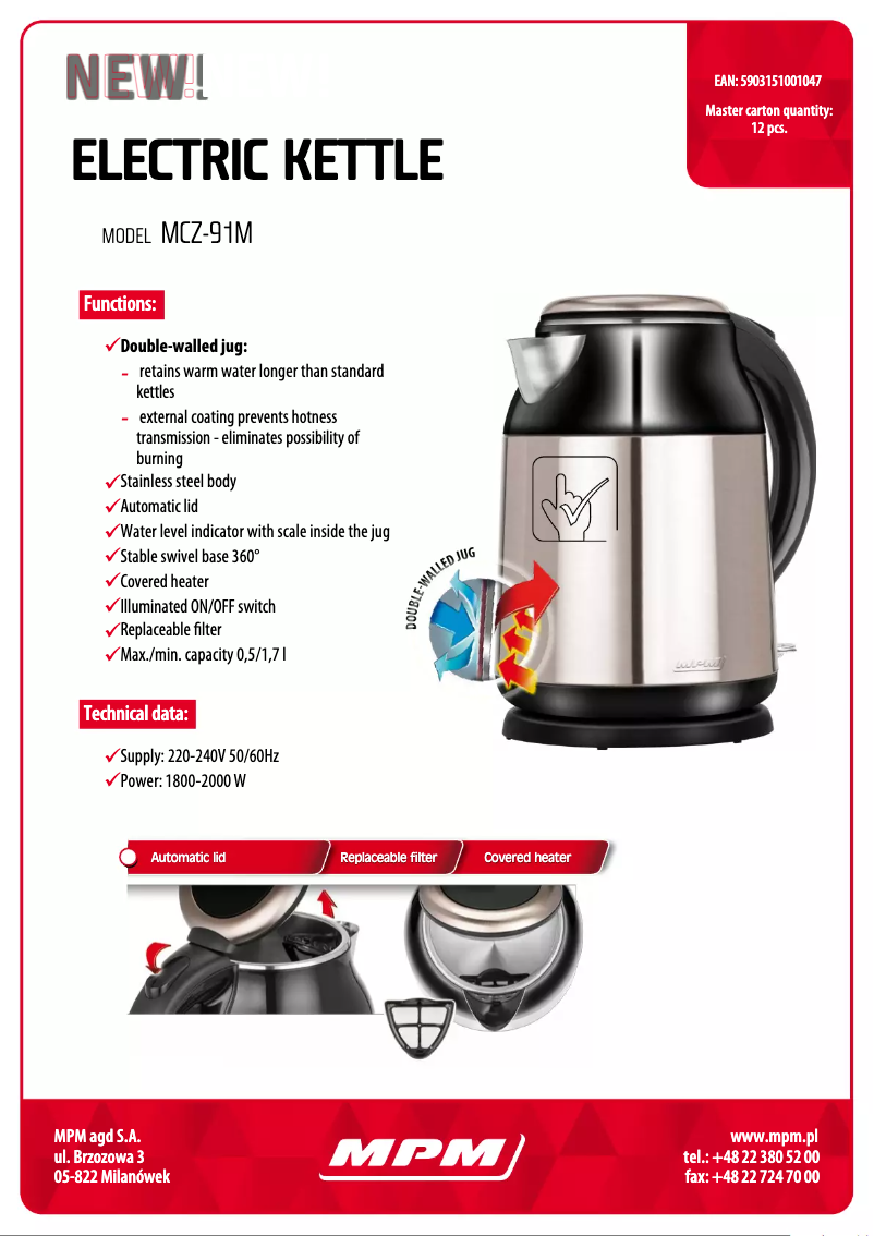Imagen de la primera página del manual del dispositivo MCZ-91
