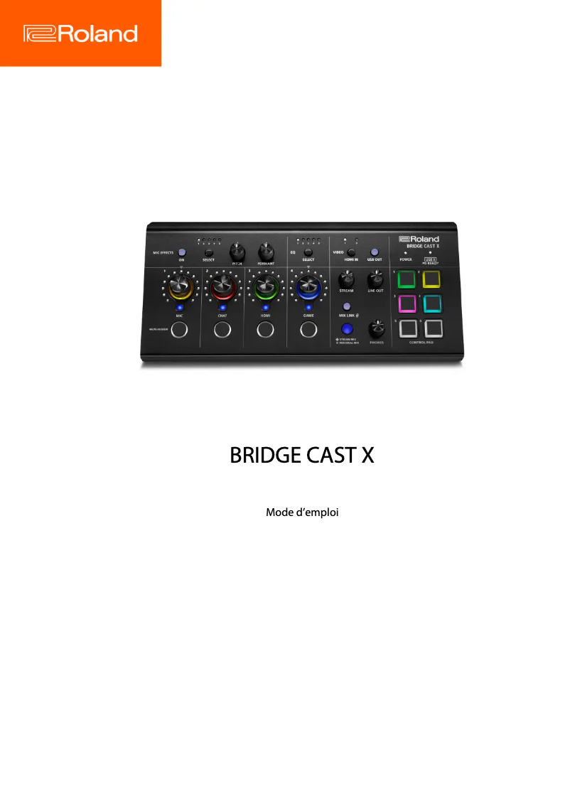 Página nº 1 - Manual de usuario Roland Bridge Cast X