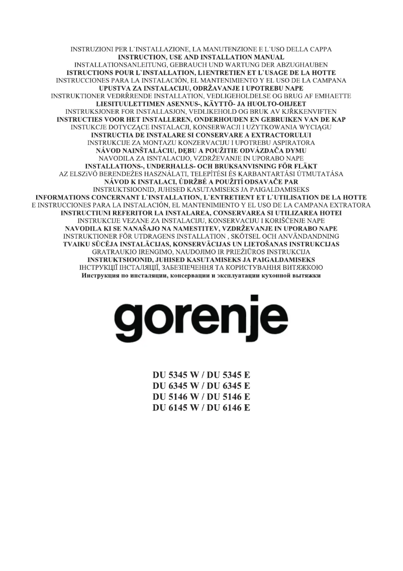 Página 1 del manual Manual de usuario Gorenje DU6345W