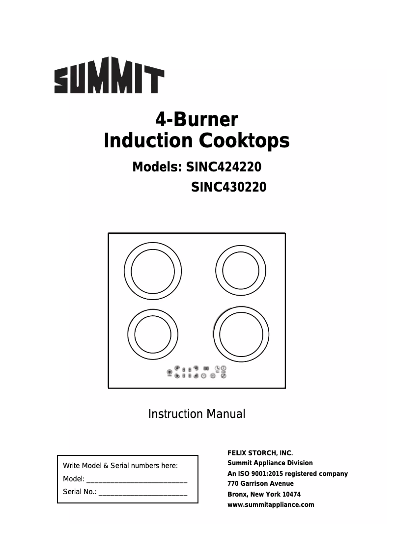 Imagen de la primera página del manual del dispositivo SINC430220