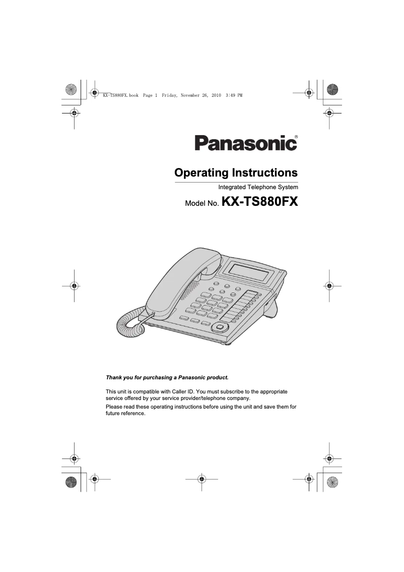 Página 1 del manual Manual de usuario Panasonic KX-TS880FX